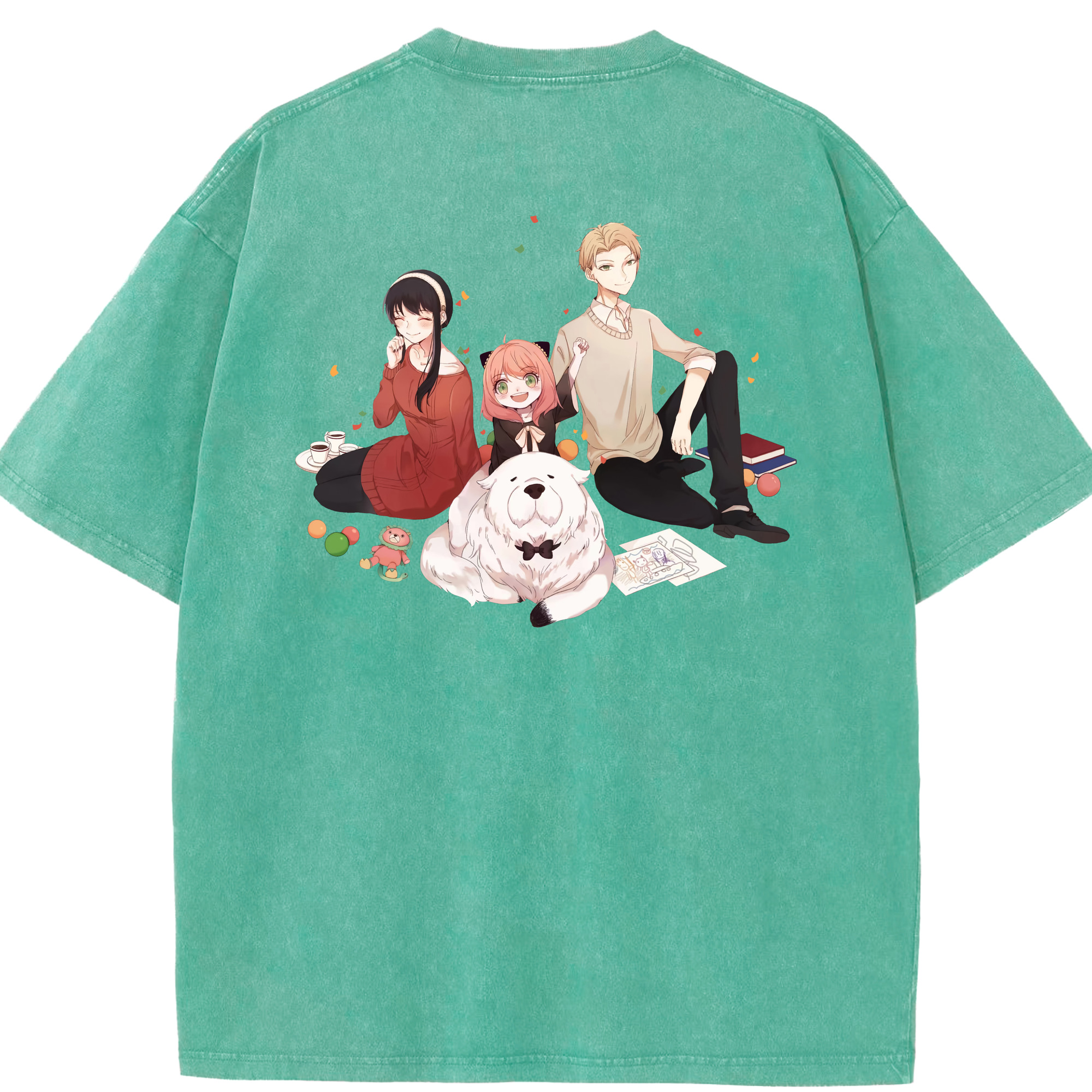 （画像用） SPY×FAMILY间谍家家酒 綿100% ヴィンテージ風 半袖Tシャツ（背面プリント）